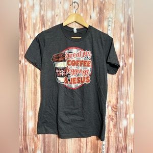 Sweaters Coffee Leggings Jesus Casual Fall/Winter t shirt Medium Grey